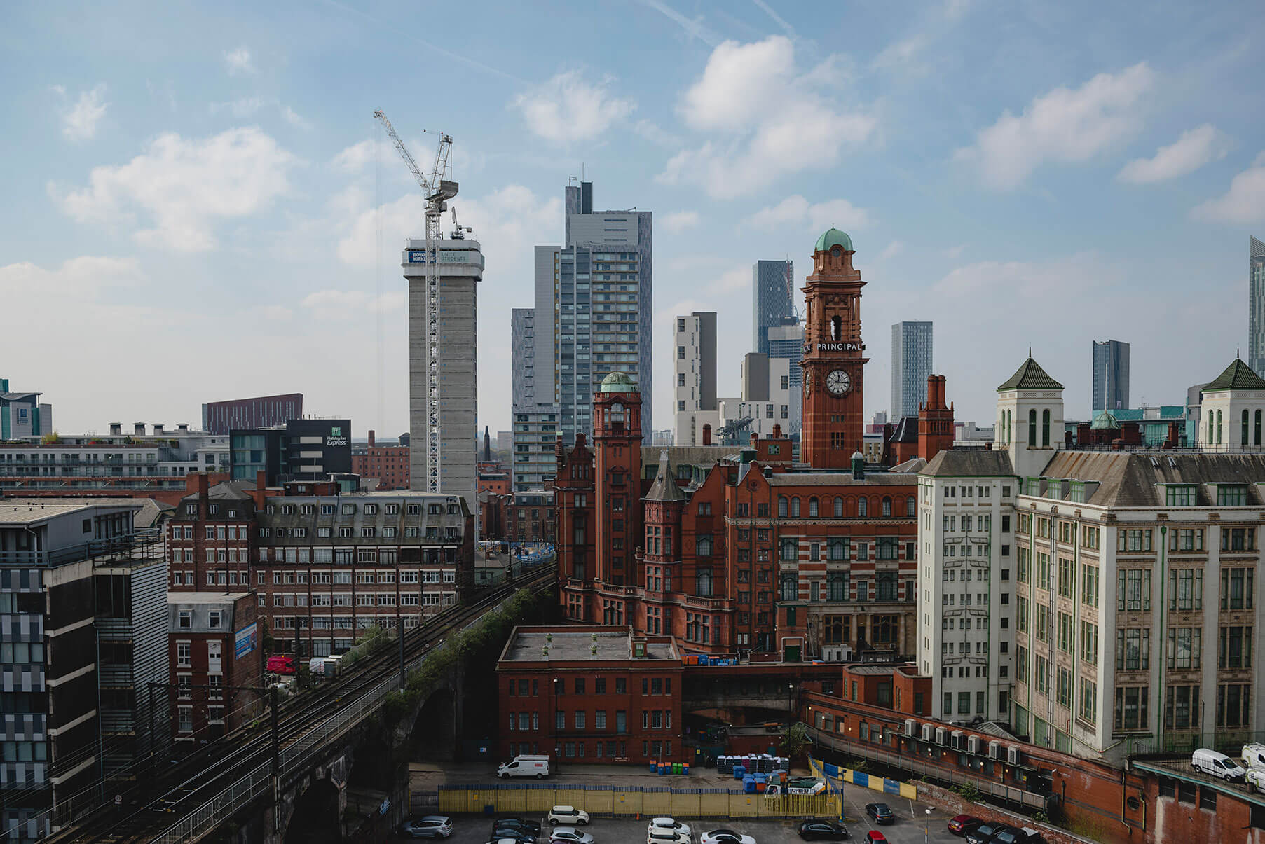 Manchester skyline view from 86 Princess Street Manchester studio & co-working space
